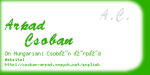 arpad csoban business card